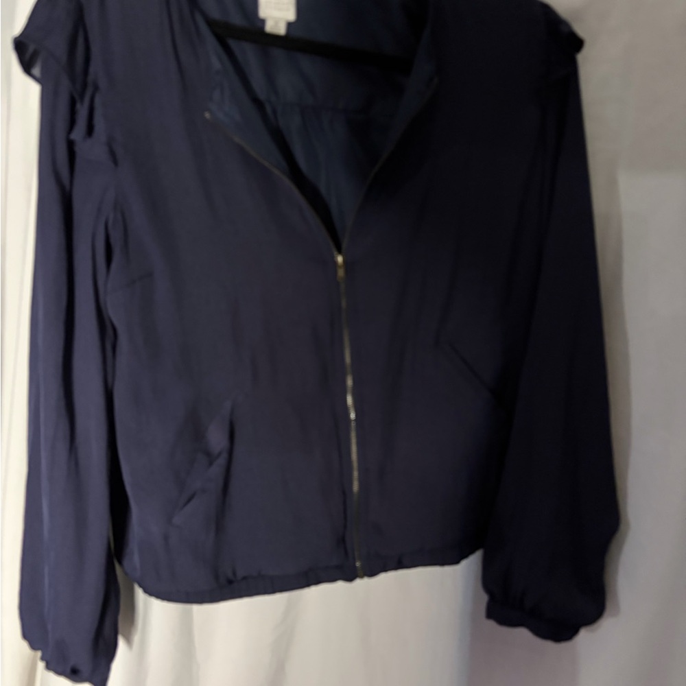 LC Lauren Conrad Navy Zip-Front blouse or light  Jacket